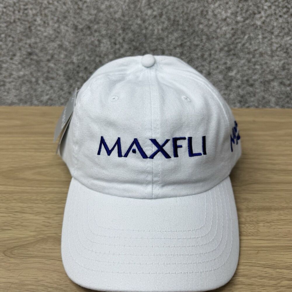 Maxfli Hat Cap Strap Back Noodle Ice Golf 6‎ Panel Cotton Tmax White New